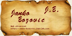 Janko Božović vizit kartica